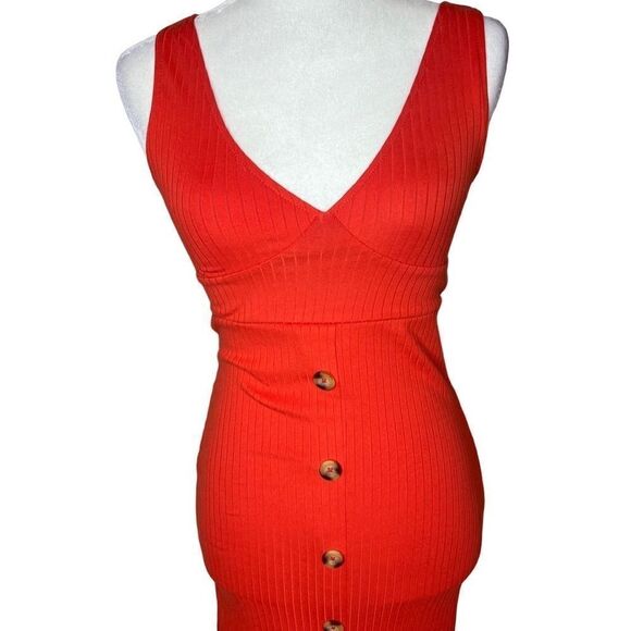 Derek Heart ribbed button front midi dress size Small - Picture 3 of 7